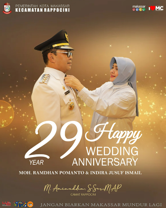Happy Wedding Anniversary Ke-29 Bapak Walikota Makassar