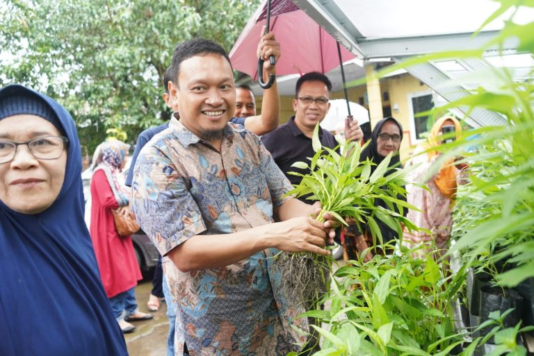 Gambar Camat Rappocini Dampingi Kadis Ketahanan Pangan Panen Perdana KWT Kelurahan Kassi Kassi